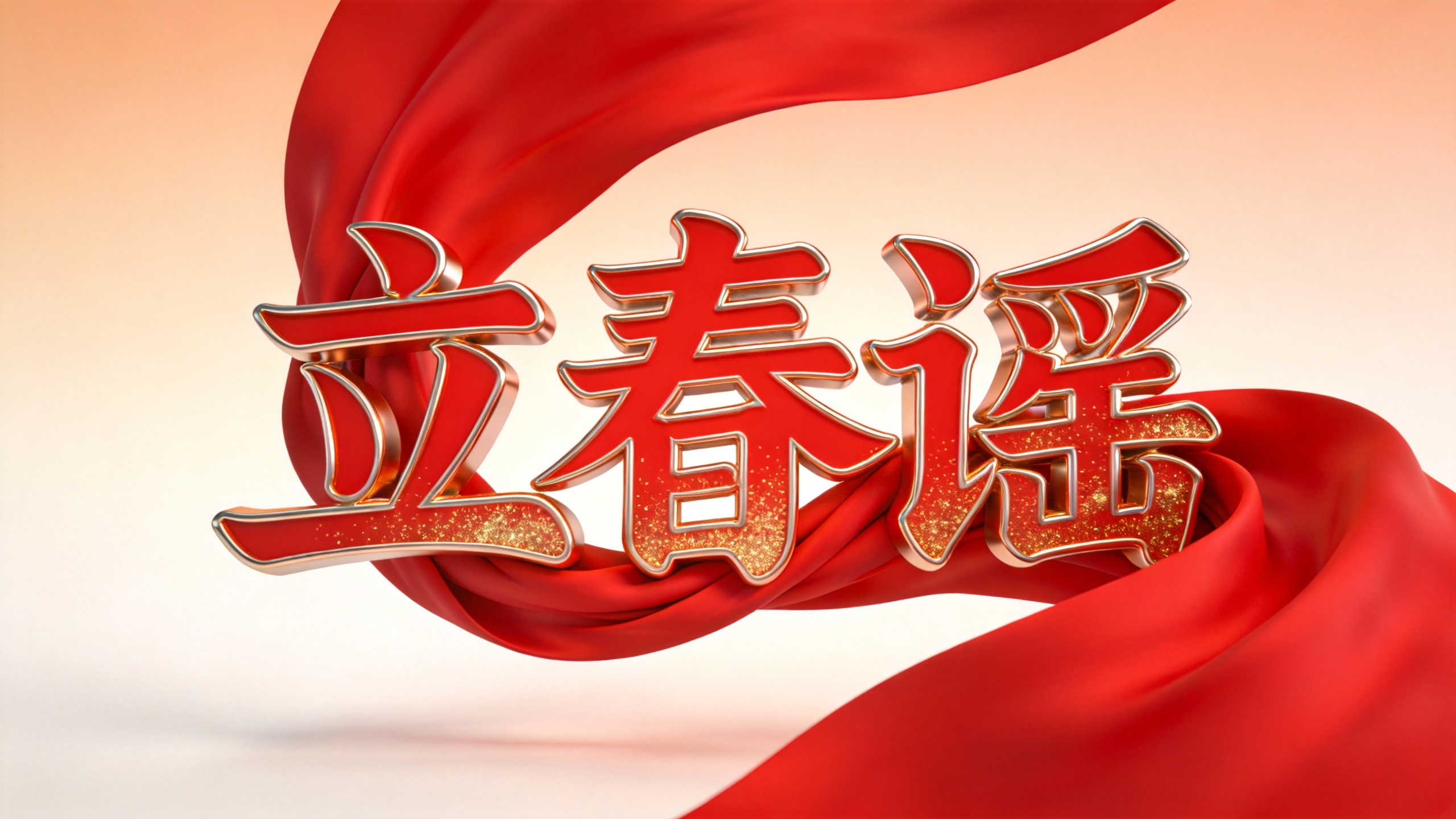 jimeng-2026-01-16-2814-文字创意海报，极简主义，东方美学，标题文字是巨大的3d 立体金属文字“立春谣”，....png