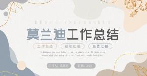 莫兰迪工作总结