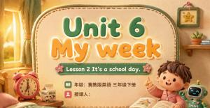 英语 · 三年级 · 下册 · 冀教版Unit 6 My week Lesson 2 It’s a school day
